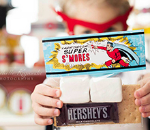 Super Hero Valentine's Day Printable S'mores Bag Toppers - Instant Download